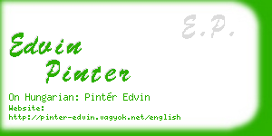 edvin pinter business card
