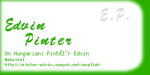 edvin pinter business card
